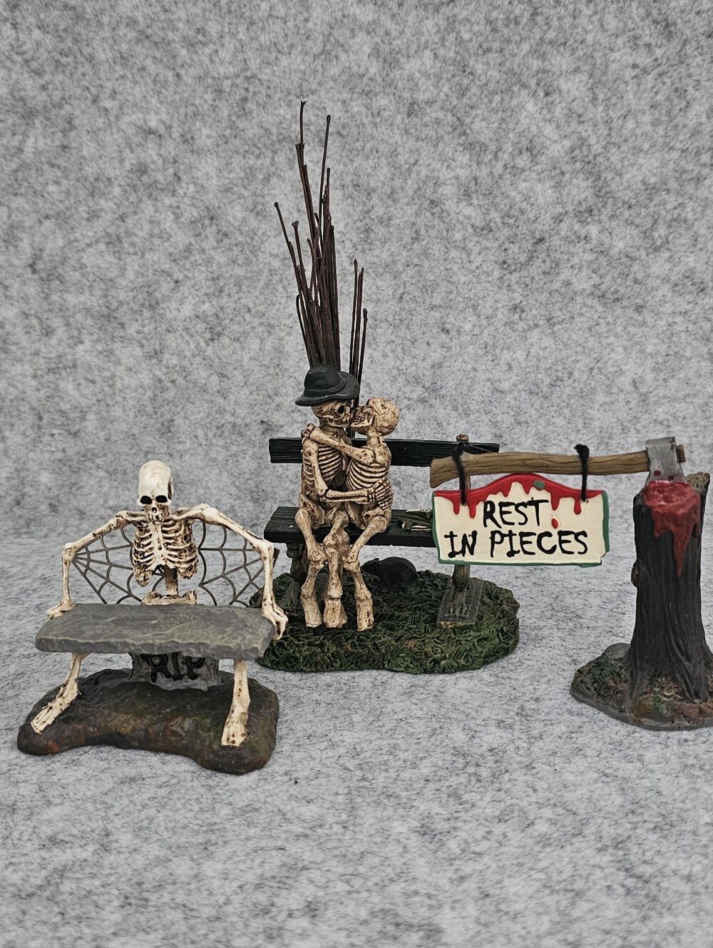 Dept 56 Village Halloween Lot: Kiss of Death, Is This Seat Taken, Rest in Pieces - Picture 15 of 16